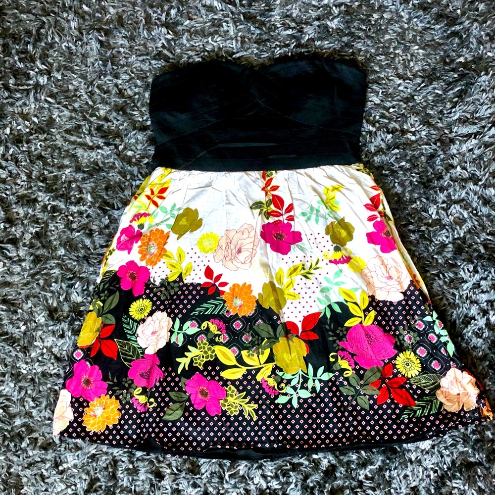 Strapless mini dress